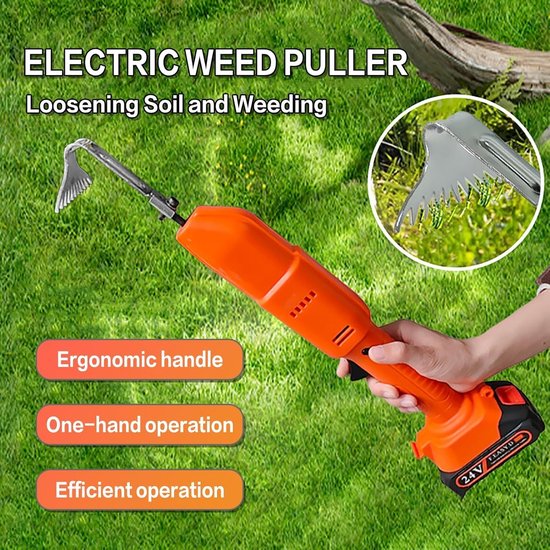 Elektrische onkruidtrekker - Tuinfrees cultivator - Tuinonderhoud - Draadloos 2-in-1 ontwerp - 10cm ploegbreedte - Zwart — afbeelding 4