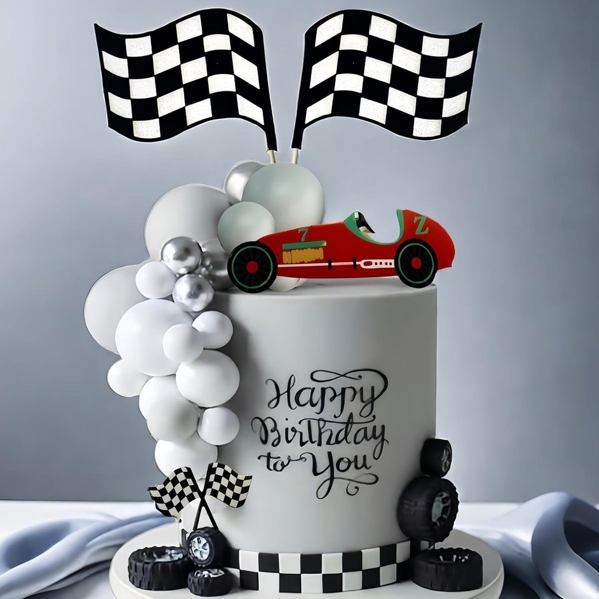 35 stuks racewagen taartdecoratie, auto thematische verjaardagsdecoratie, racewagen taartdecoratie, taarttopper, geruite vlag, cupcake-topper, voor jongens en kinderen, verjaardagsfeest,