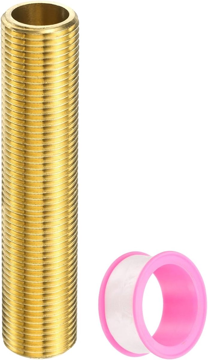 1/2 "g mannelijke messing pijpfitting, messing verlengadapterset, pijpfitting adapter verlengfittingen converter connector met tape 100 mm lengte