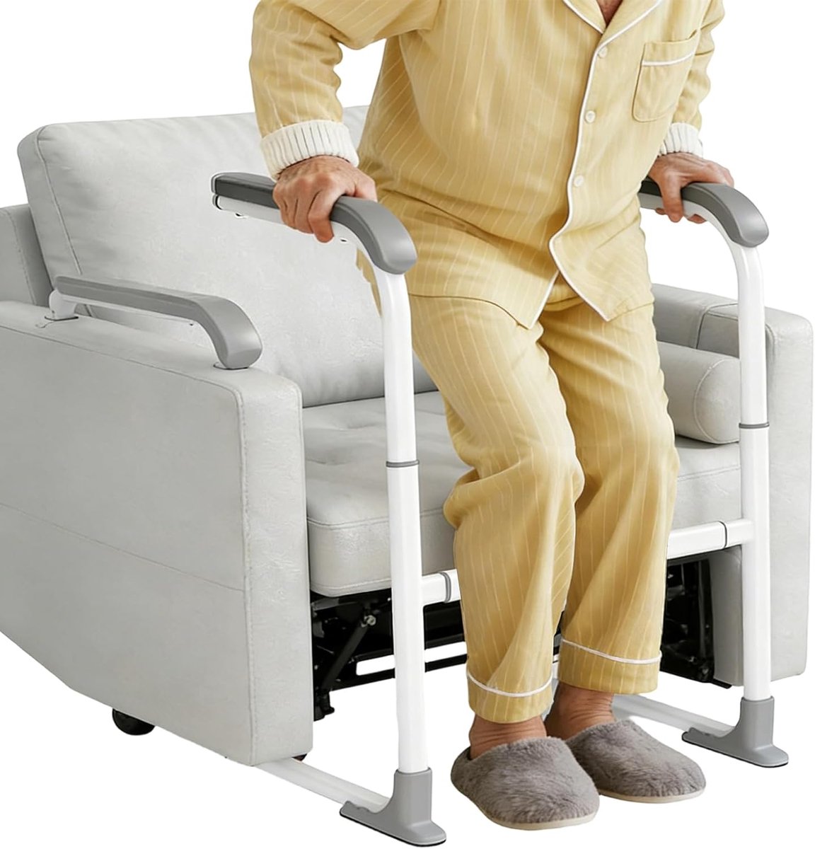 Opstahulp voor senioren, verstelbare hoogte 65-70 cm, 2-voudig in de breedte verstelbaar, opstahulp met antislip leuningen, mobiliteitshulp voor senioren, patiënten en gehandicapten
