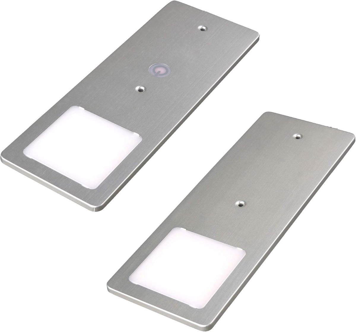 kalf | LED onderbouwlampen zilver 5W - zeer vlakke keukenlamp met touch-dimfunctie inbouwspot inbouwspot, keuze: 2er set neutraal wit