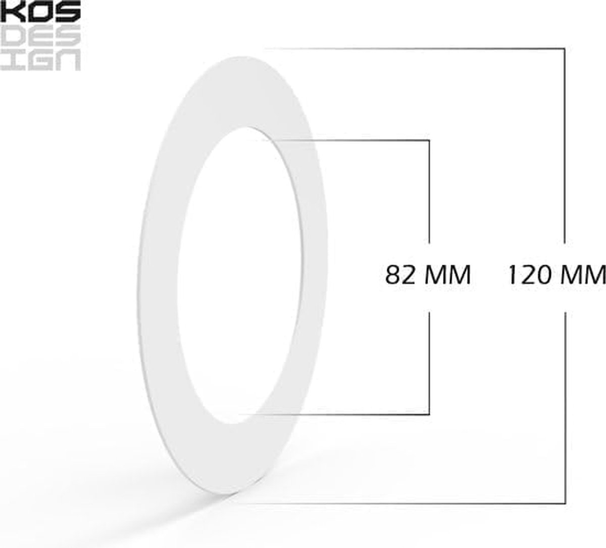 Rings – Opvulringen voor Inbouwspots – Set van 3 – ABS Kunststof – Maten 120x82 mm – Wit – Voor Plafondspots & Spotverlichting (Wit, 120x82)
