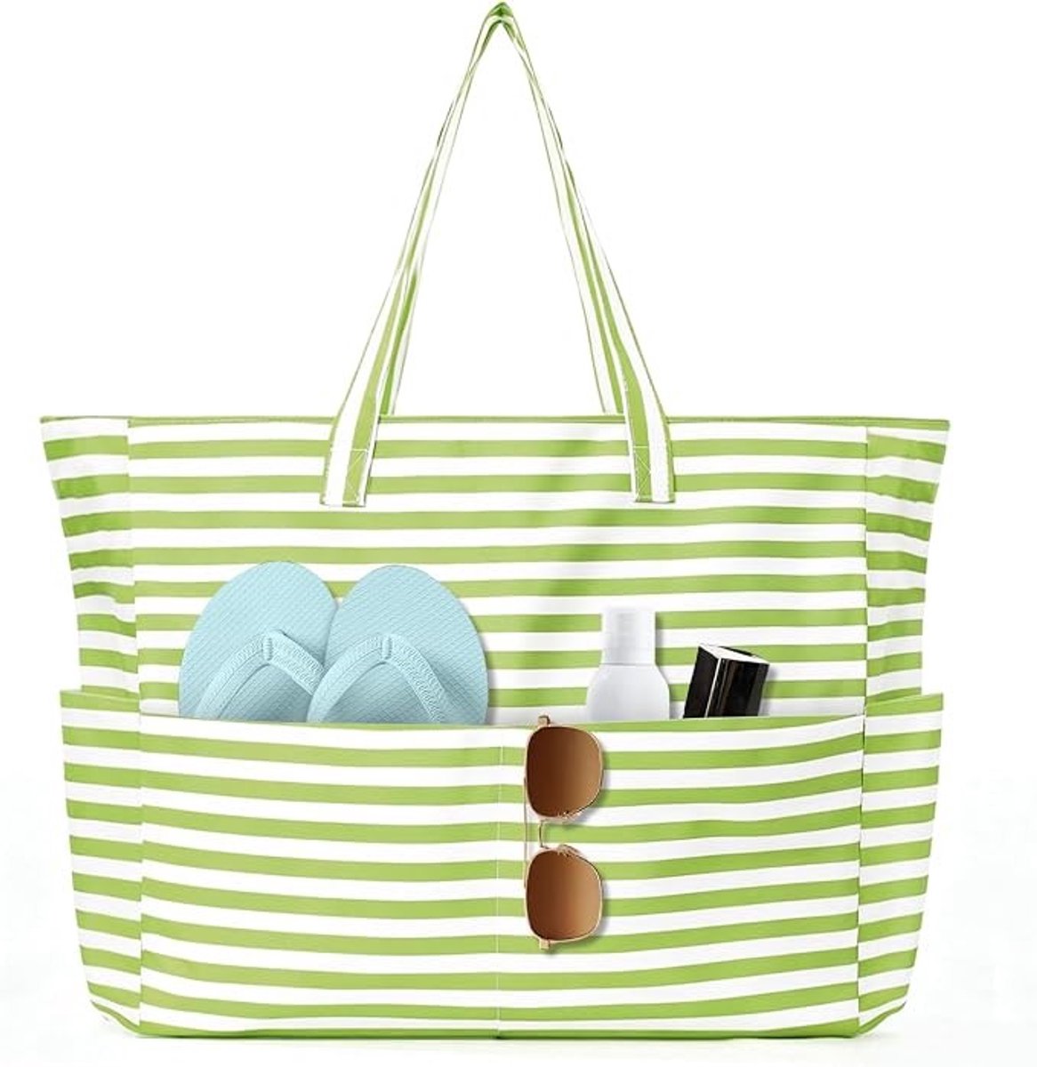 Grote opvouwbare strandtas met ritssluiting, waterdicht, 43/45 liter
