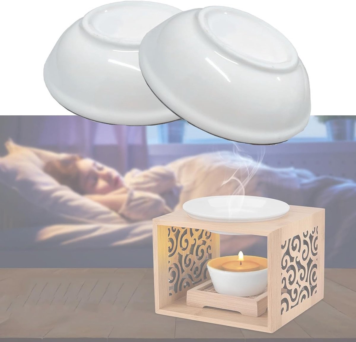 Vervangende Schaal Geur Lamp 10cm - Keramisch - Geschikt voor Oliekachels - Ideaal voor Assortiment Geuren - SnelShoppen