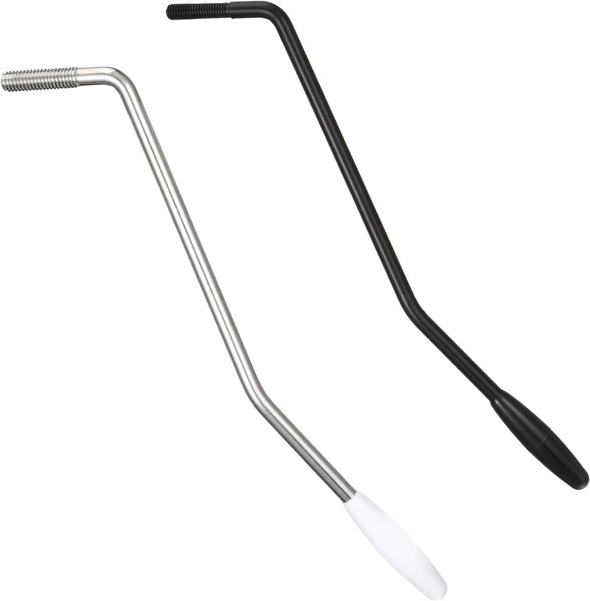 SnelShoppen - Whammy Bar Set van 2, Tremolo Arm 5 mm + 6 mm Links voor Elektrische Gitaar, Tremolo Systeem, Zwart en Zilver, Geschikt voor Stratocaste
