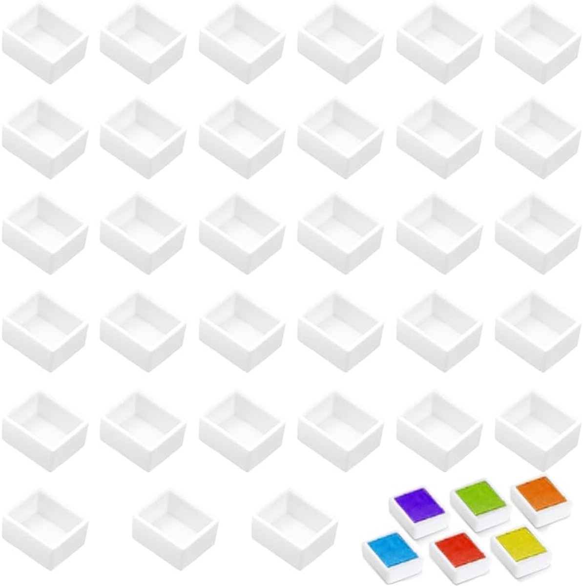 60 stuks aquareltablets, leeg, 2 ml, lege gouache trays, voor doe-het-zelf aquareloliën of pigmenten voor schilderen - ShopVlot