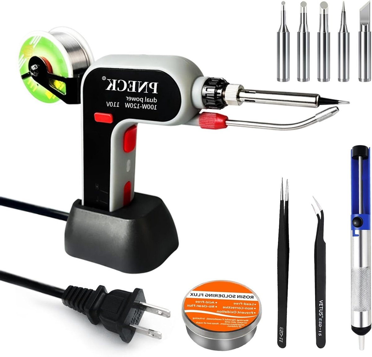 Automatische Soldeerboutset - Soldeerapparaat Laspistool - Elektronische Reparatie - Dubbel Verwarmingvermogen - 100/120 W - Niet gespecificeerd