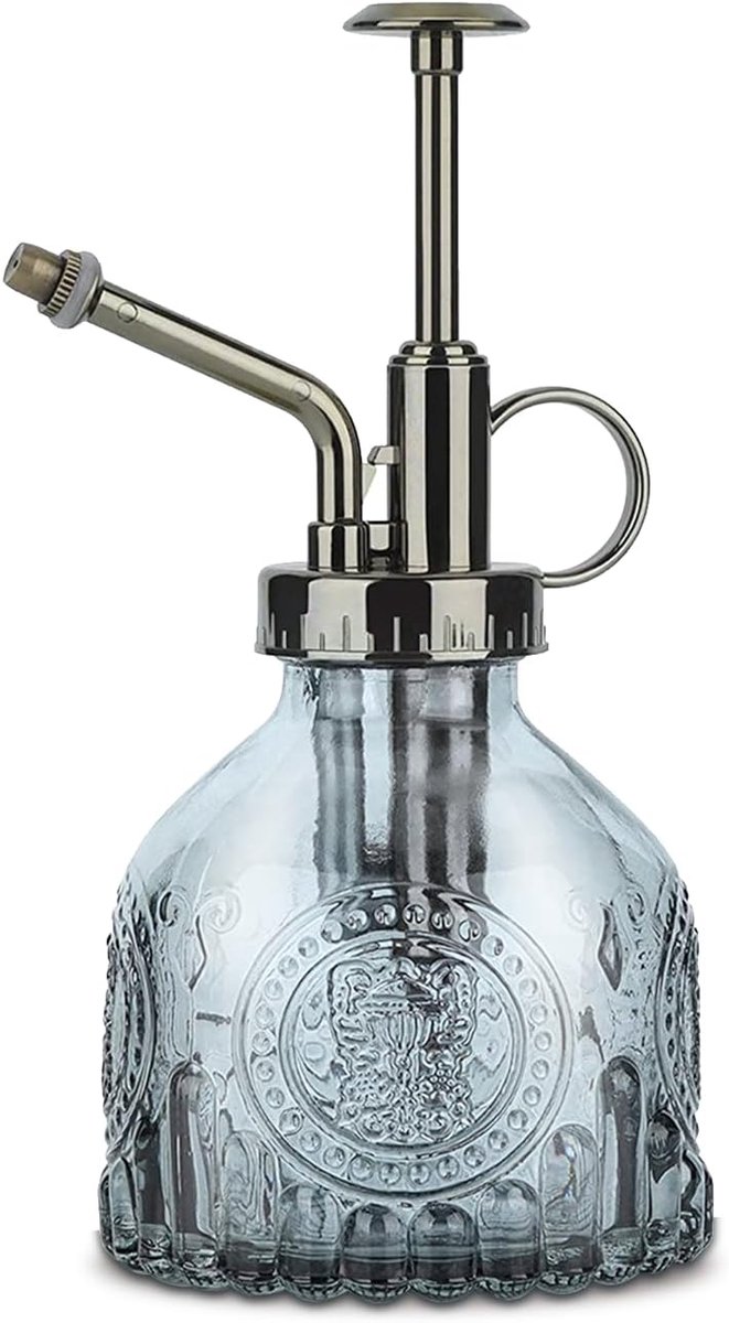 SnelShoppen - Glass Plant Mister 200 ml - Vintage Spuitfles met Toppomp - Fijne Tuinmist - Decoratieve Waterkan voor Binnen & Buiten - Ideaal voor Vet