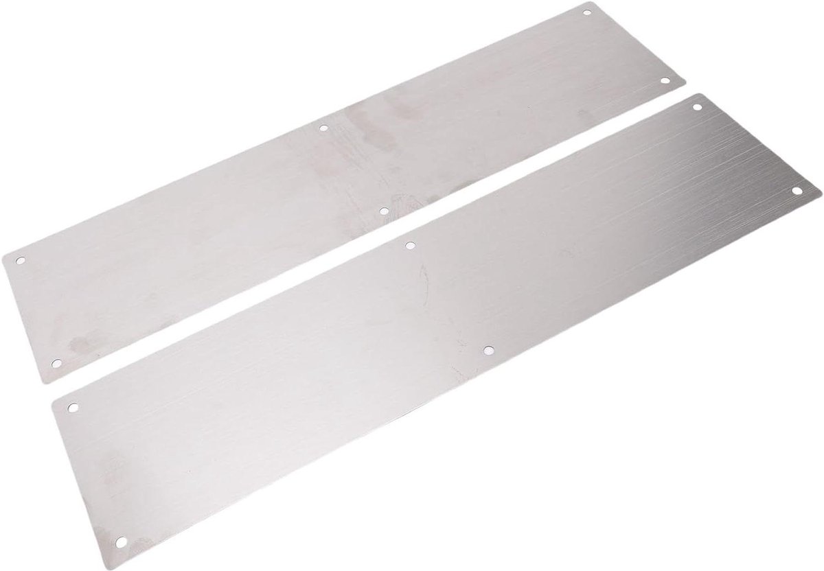 Deurschopplaat - Deurbeschermer Deurplaat - Deuren Beschermen - Roestvrij Staal - 42x11 cm - Zilverkleurig