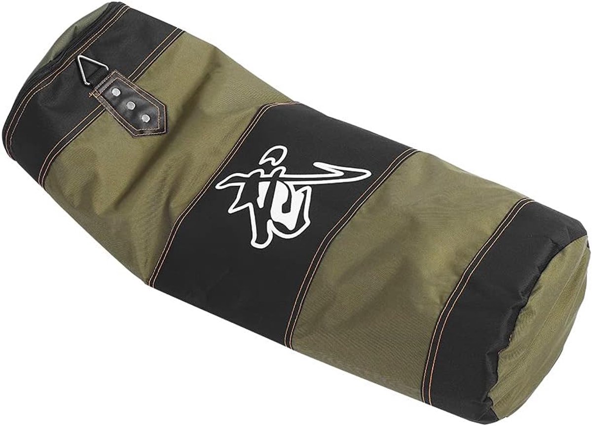 SnelShoppen - Lege Trainings Bokszak Fitness Zandzakken Oxford Stof Met Rits Voor Training (Vegetabel, 80CM) - Duurzaam, Slijtvast, Ideaal Voor Kickbo