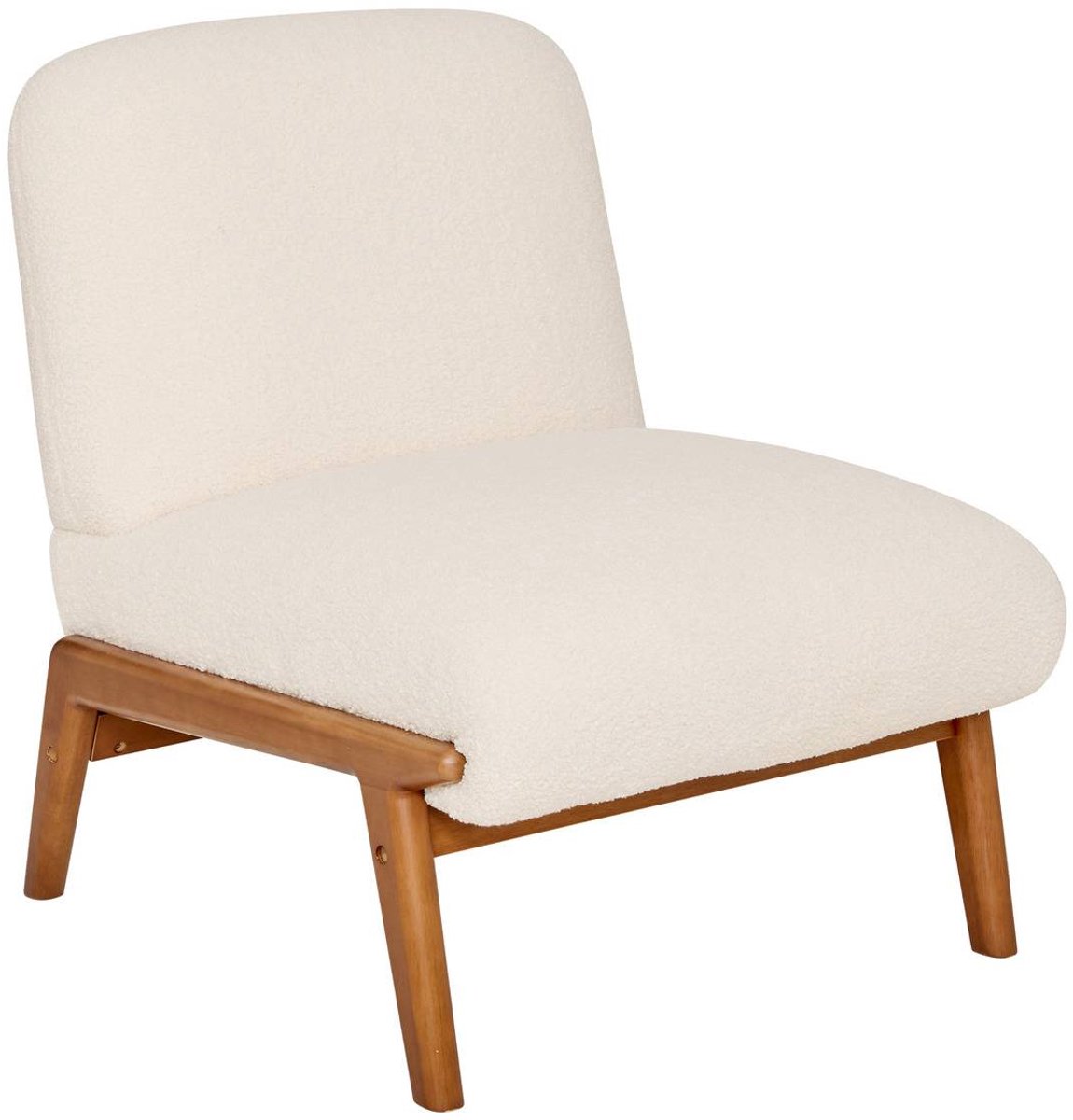 Scandinavische fauteuil van bouclé-stof met rubberboompoten LIORA