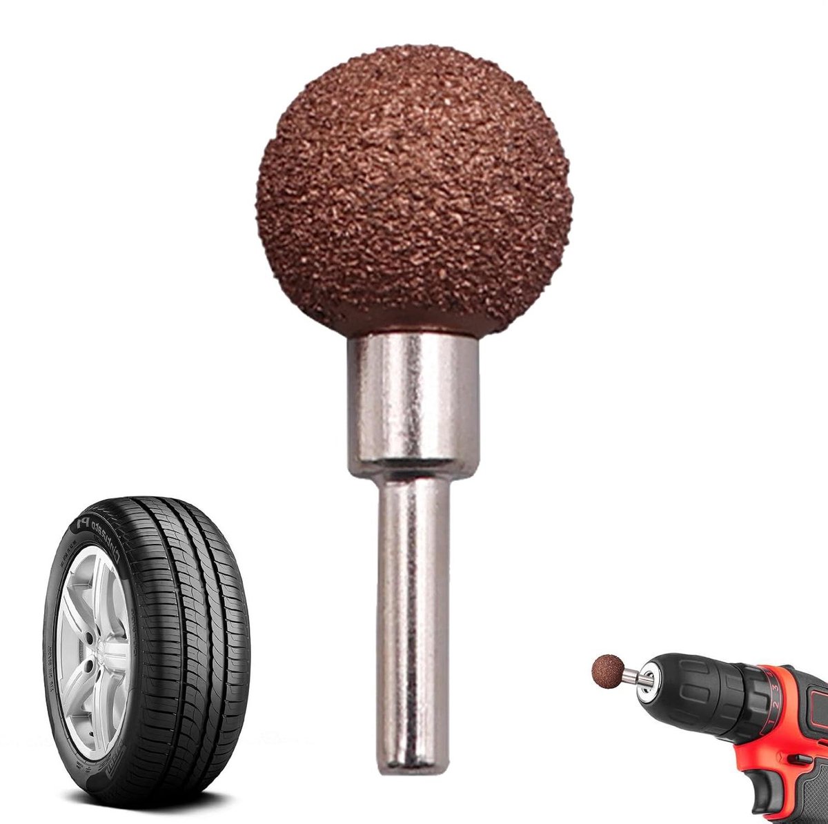Polijstschijf Boormachine - Bandenbuffer Bandenwiel - Banden Herstellen - Komvormig Ontwerp - 8 cm - Grijs
