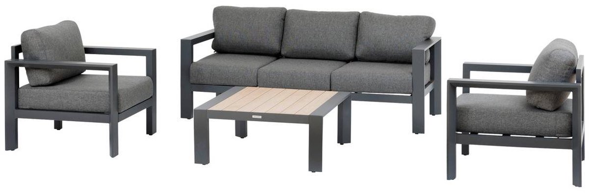 5-zits tuinset van aluminium met houtlook ÉVASION