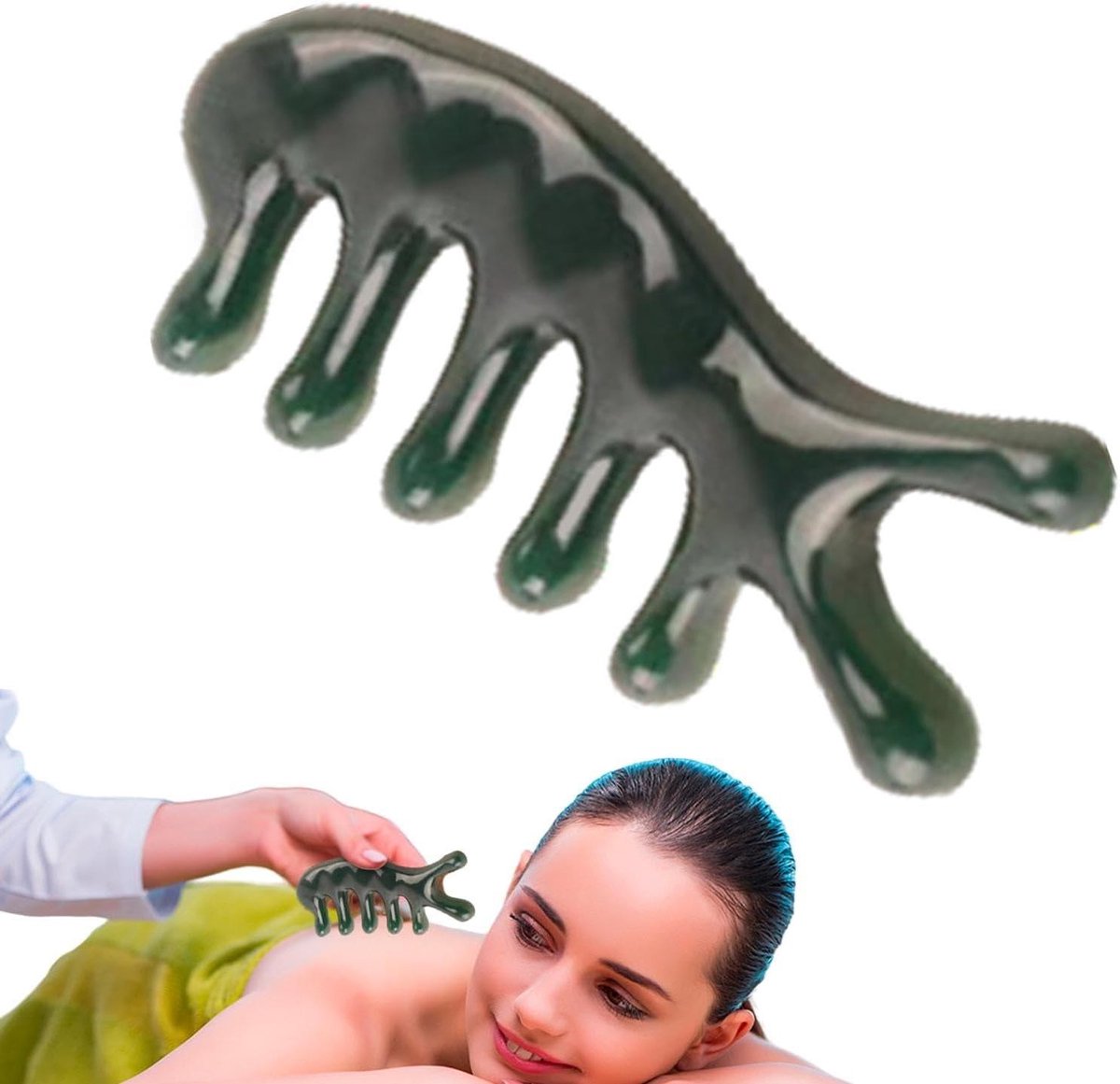 Hoofdmassage Kam - Gezichts schraper - Stress verminderen - Afgeronde tandkop - 12 x 6 x 3 cm - Niet gespecificeerd
