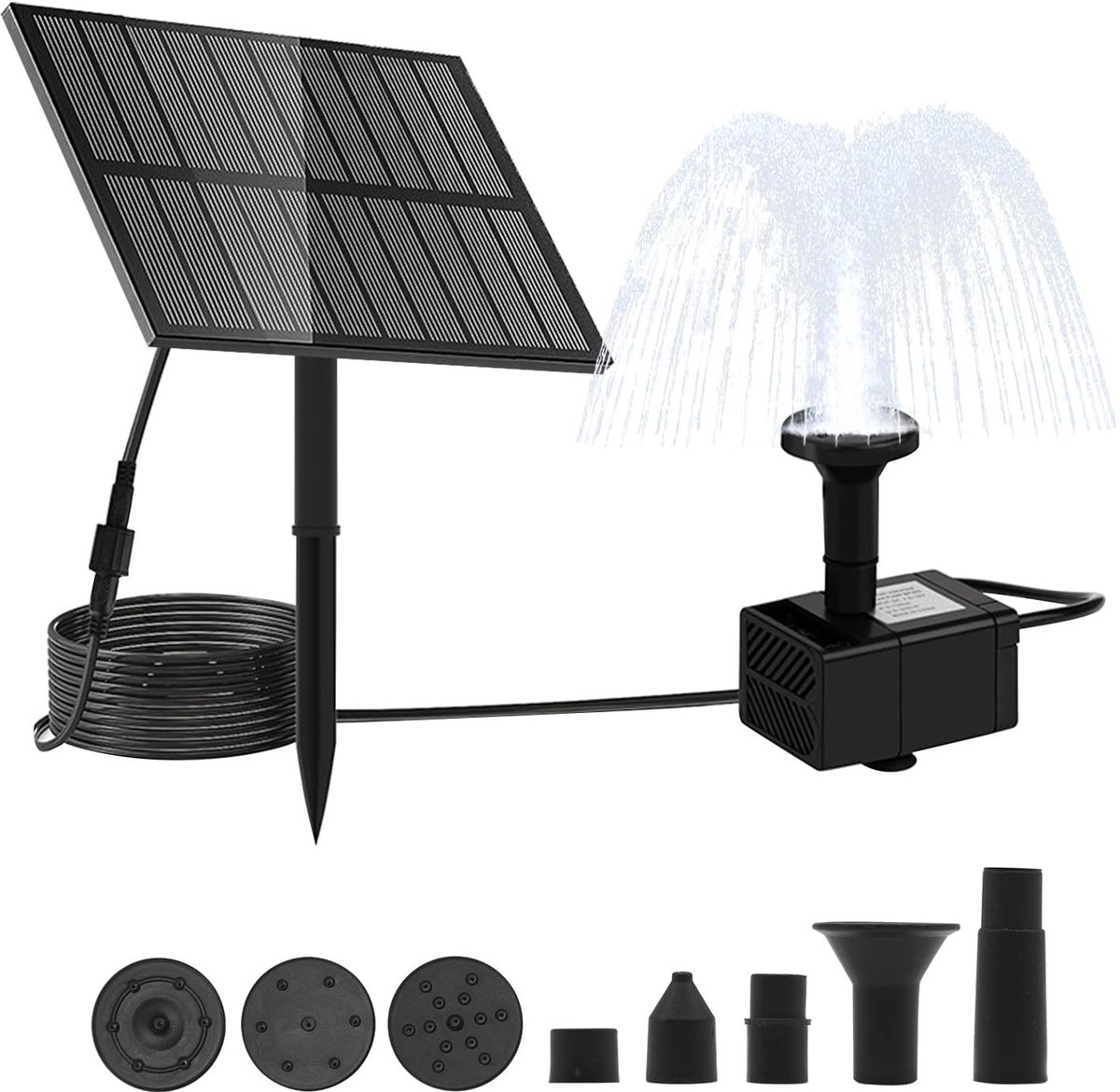 Omgoods - Solar Waterpomp met 7 Fonteinstijlen voor Tuin en Vijver