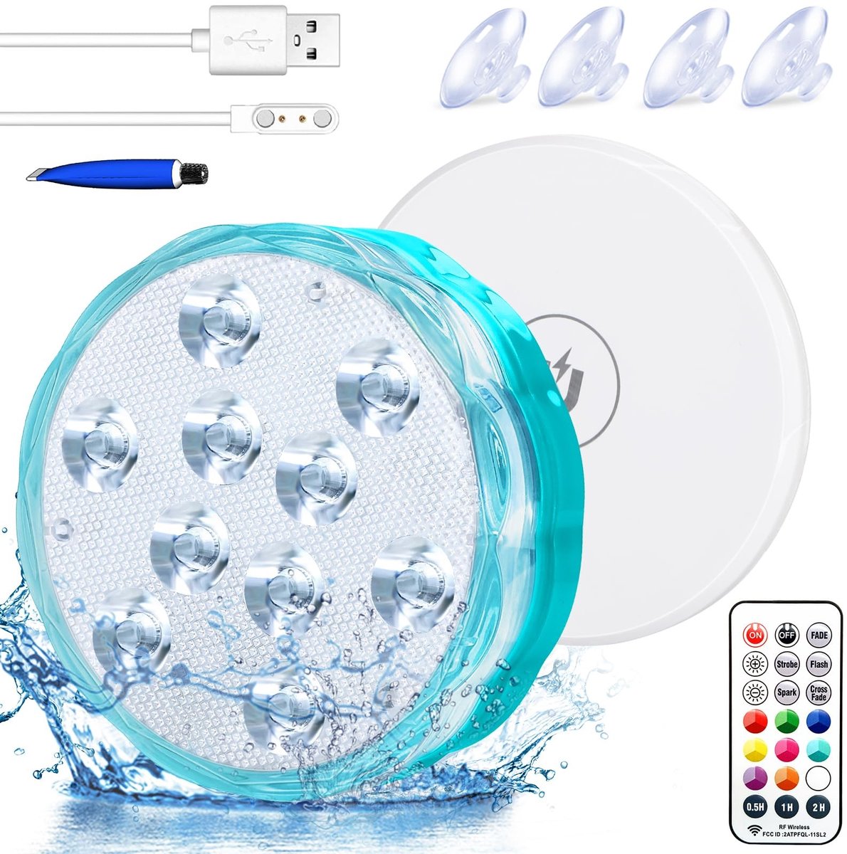 Omgoods - Waterdichte LED Verlichting met Afstandsbediening voor Onderwatergebruik