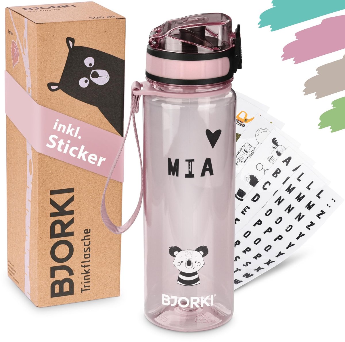 Omgoods - Lekvrije Drinkfles voor Kinderen met Naamsticker