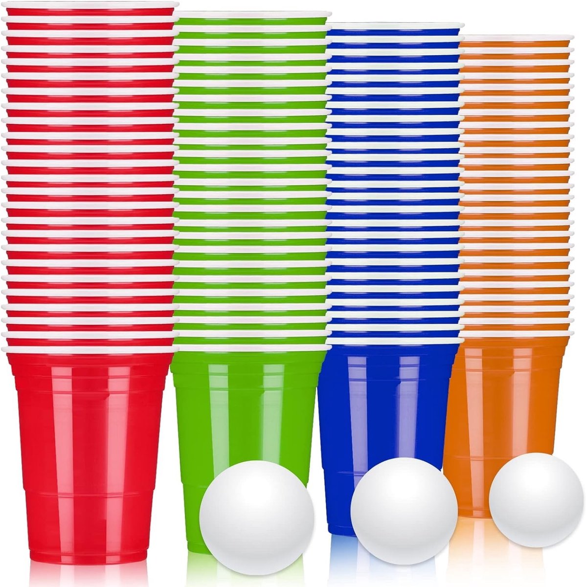 Omgoods - Set van 100 Herbruikbare Plastic Bekers 480ml voor Feestjes