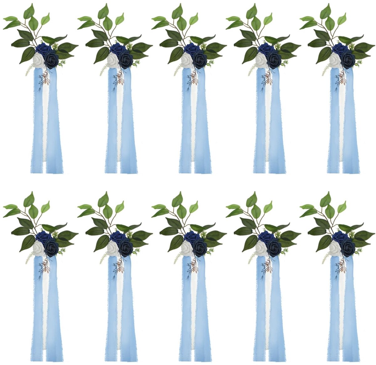 Omgoods - Kunstbloemen Decoratie Set voor Bruiloften met Eucalyptus en Linten