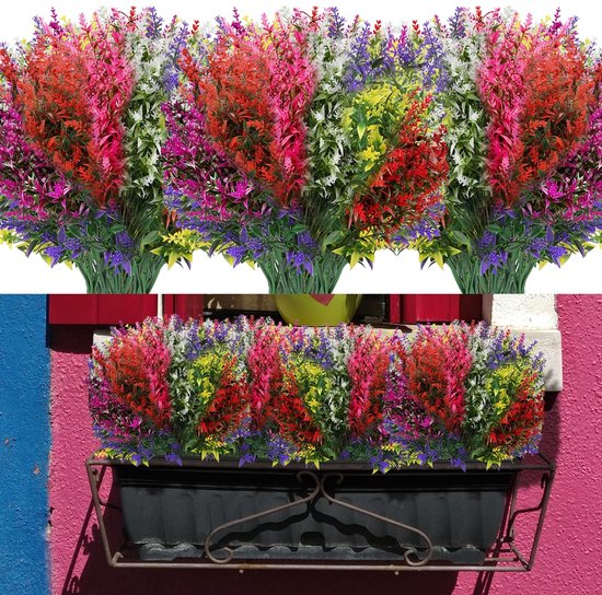 Omgoods - Set van 14 Kunstlavendel Bloemen voor Binnen en Buiten