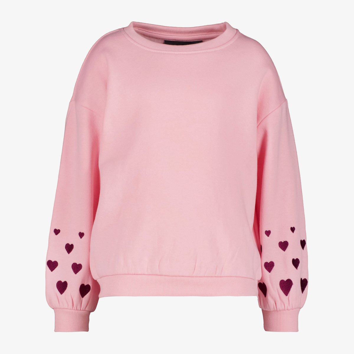 TwoDay meisjes sweater met hartjes mouwen roze - Maat 110/116