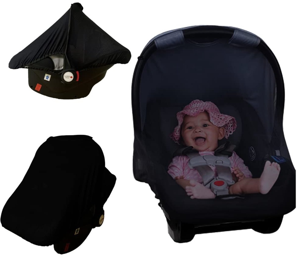 Omgoods - 3-in-1 Zonnezeil met UV-bescherming voor Baby Autostoel