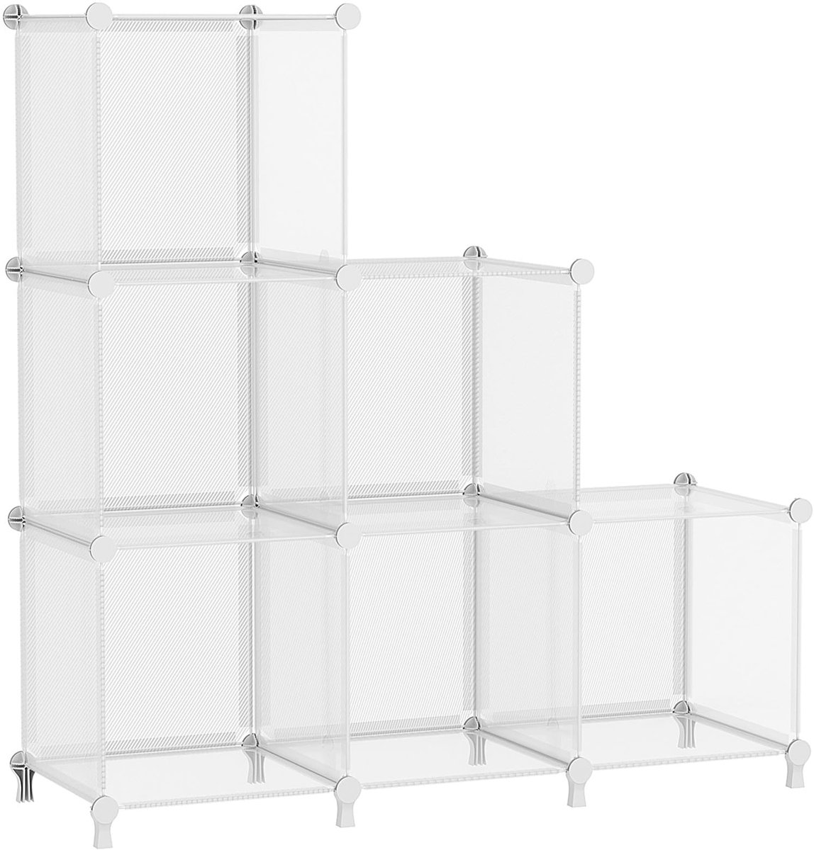 Omgoods- Opbergorganizer - Kubus Kast - Stapelbare Planken - Transparant - Multifunctioneel - Grote Opslagcapaciteit - Opbergkubus