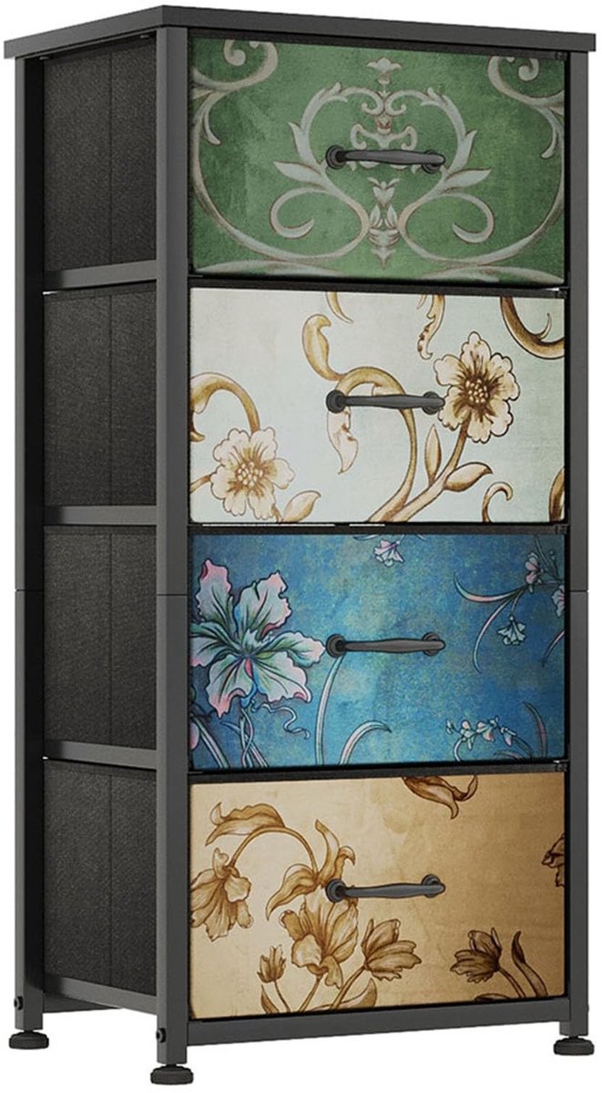 Omgoods - Ladekast met 4 Lades en Vintage Patroon
