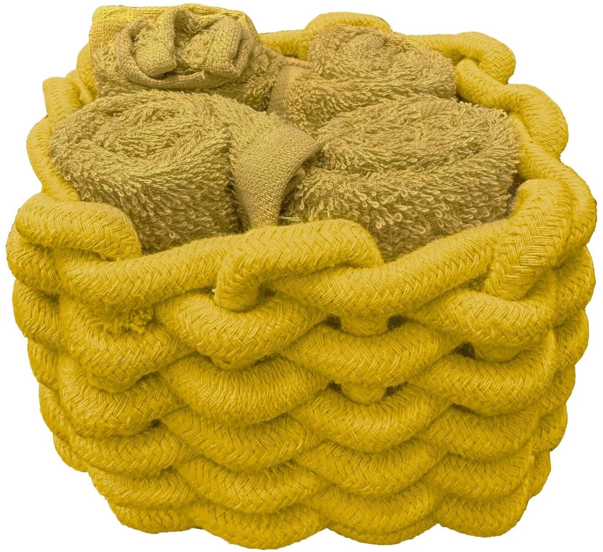 Omgoods - Set van 4 Luxe Lavettes 30x30cm - 100% Katoen Terry - Oker