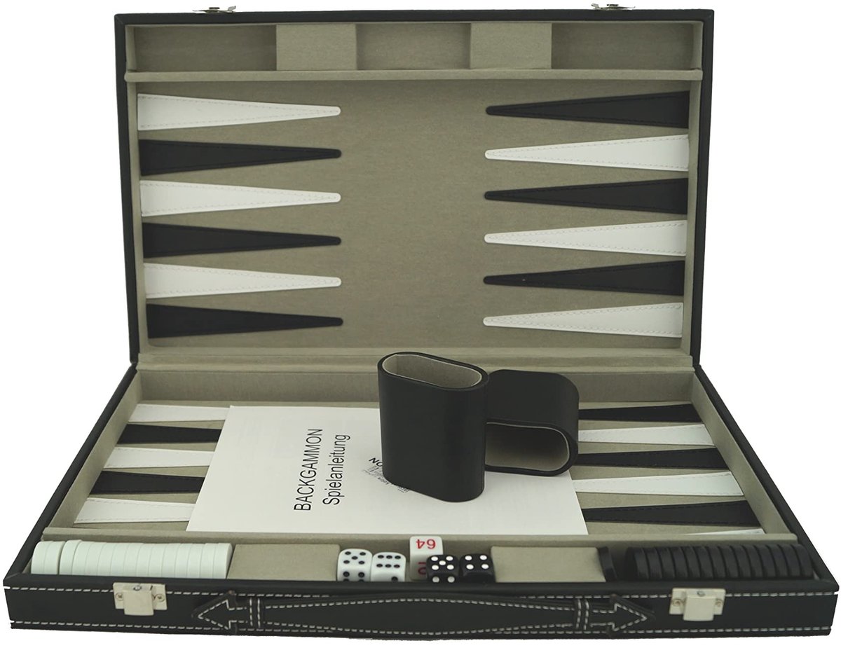 Omgoods - Luxe Faux Leren Backgammon Set met Felt Binnenkant