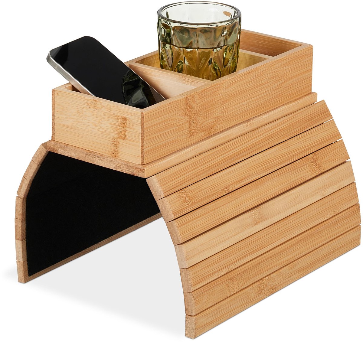 Omgoods - Bamboe Armleuning Tray met 3 Compartimenten