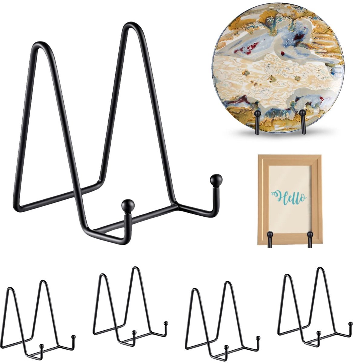 Omgoods - Set van 5 Ijzeren Easels voor Decoraties