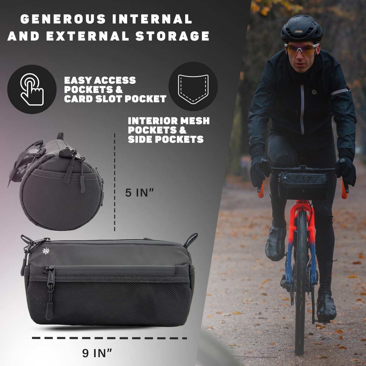 Omgoods - Fietstas voor aan het Stuur met Twee Compartimenten