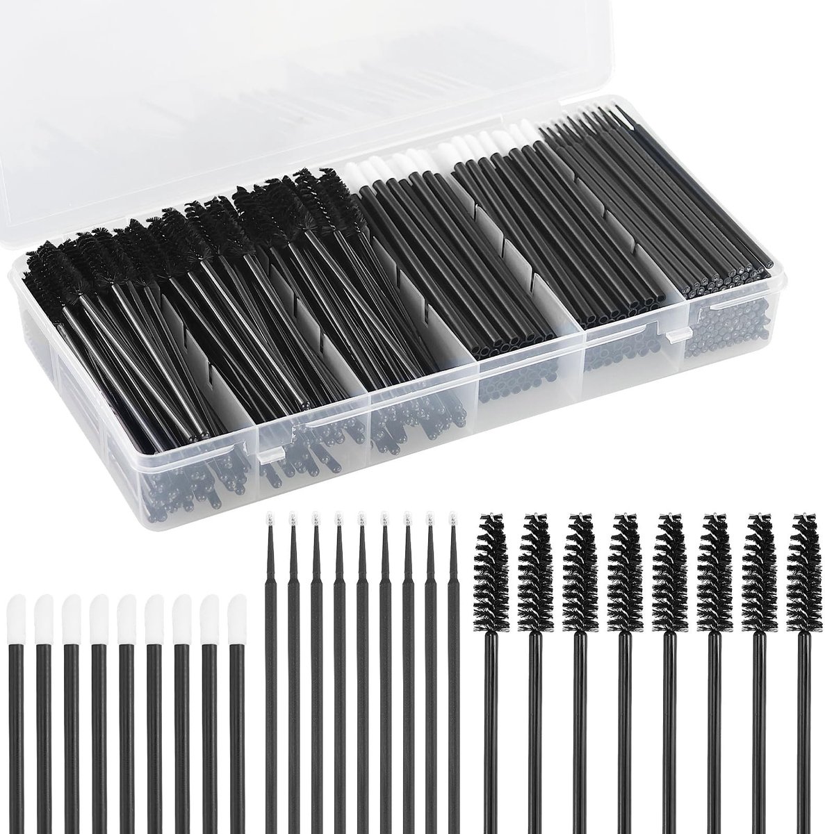Omgoods - 330 Stuks Wegwerp Make-up Applicator Set - Wimper en Lippenborstels
