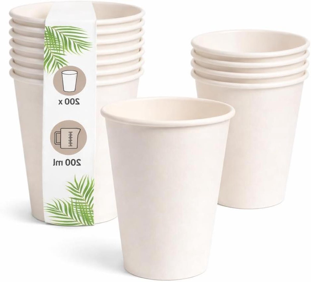 Koffiemokken Papier - Wegwerpbekers Drinkbekers - Coffee To Go - Biologisch Afbreekbaar - 250 ml - Wit