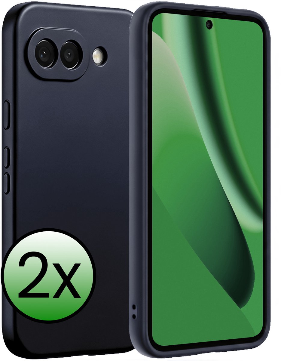 Hoesje 2 Stuks - Geschikt voor Google Pixel 10a - Sterk & Shockproof - Case Siliconen - Back Cover - Telefoon Hoes - Donkerblauw