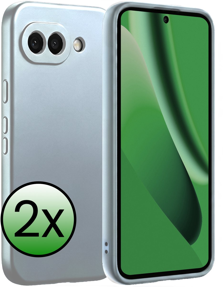 Hoesje 2 Stuks - Geschikt voor Google Pixel 10a - Sterk & Shockproof - Case Siliconen - Back Cover - Telefoon Hoes - Lichtblauw