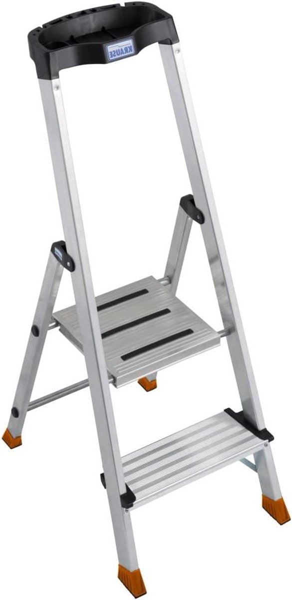 Aluminium vouwladder - Vouwladder aluminium - Veilig klussen - Duurzaam en robuust - 114.3 cm - Zilver