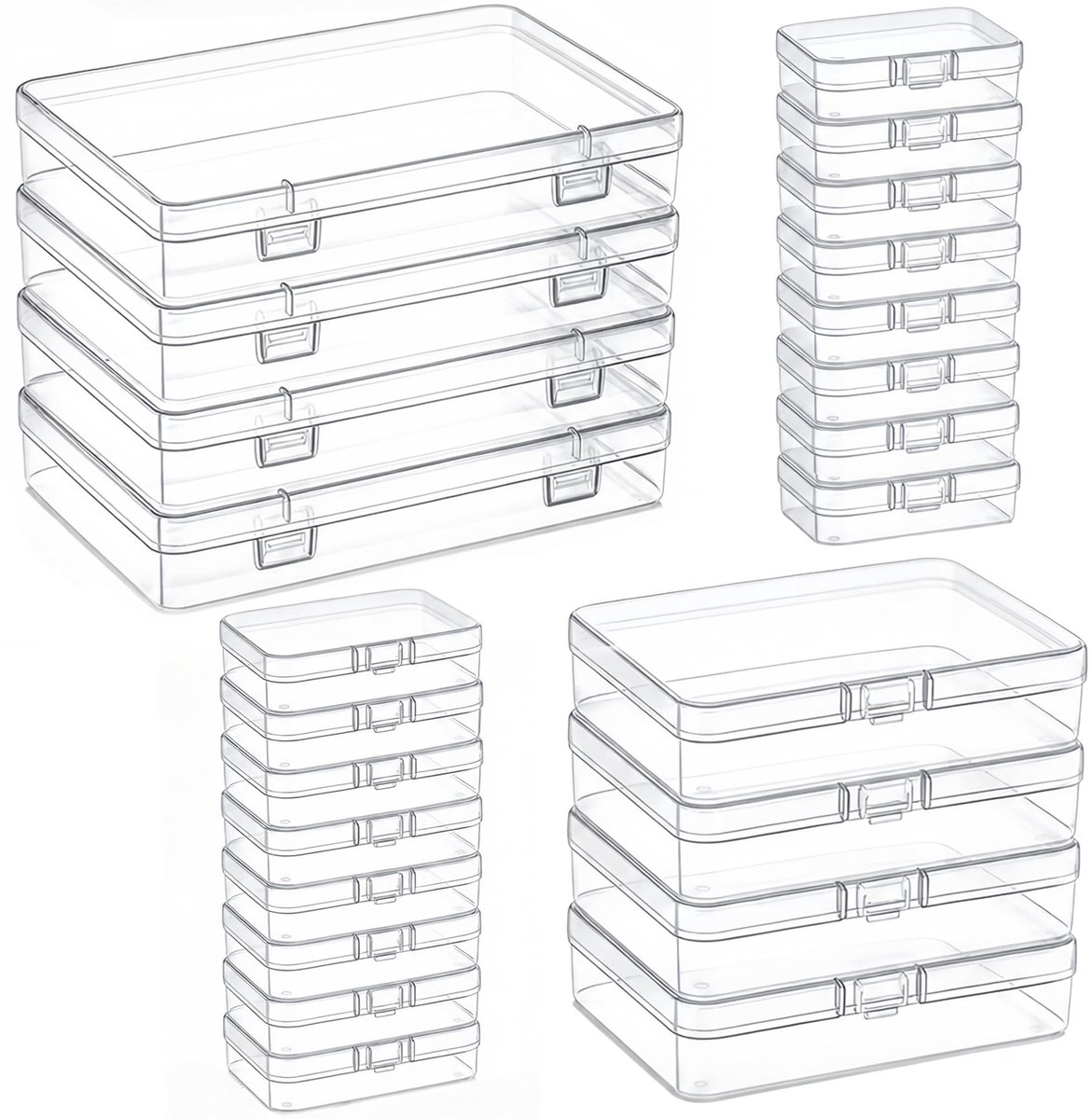 Omgoods - 24-delige Plastic Opbergdoos Set in 4 Maten