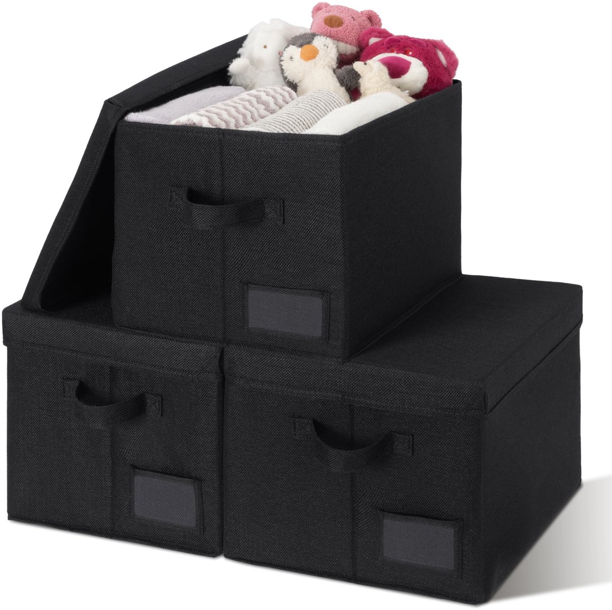 Omgoods - Set van 3 Opbergdozen met Deksel voor Kleding en Speelgoed
