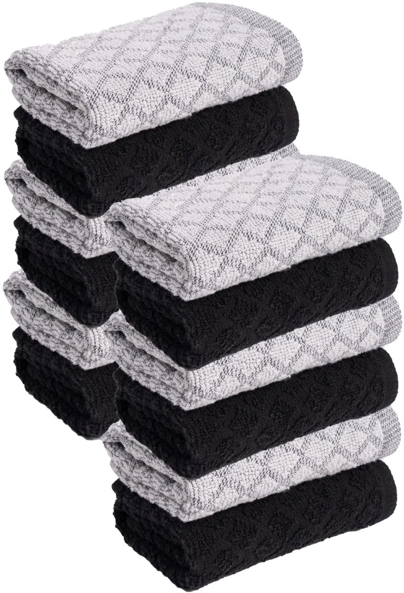 Omgoods - Set van 12 Super Zachte Keukenhanddoeken van 100% Katoen