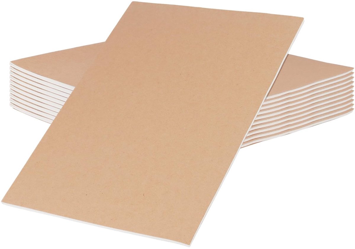 Omgoods - Set van 10 A4 Kraftpapier Notitieboeken voor Thuis en Kantoor
