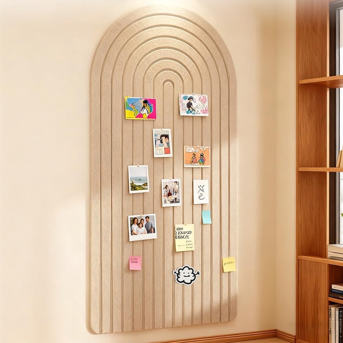 Omgoods - Kurken Prikbord 120 x 60 cm - Grote Zelfklevende Vision Board met Velours Tegels