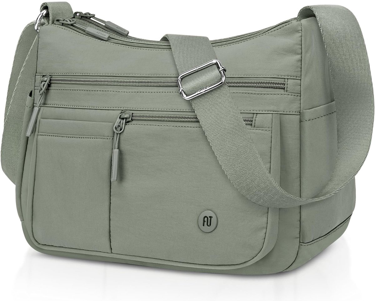 Omgoods - Grote Crossbody Tas van Waterdicht Oxford Stof in Mintgroen