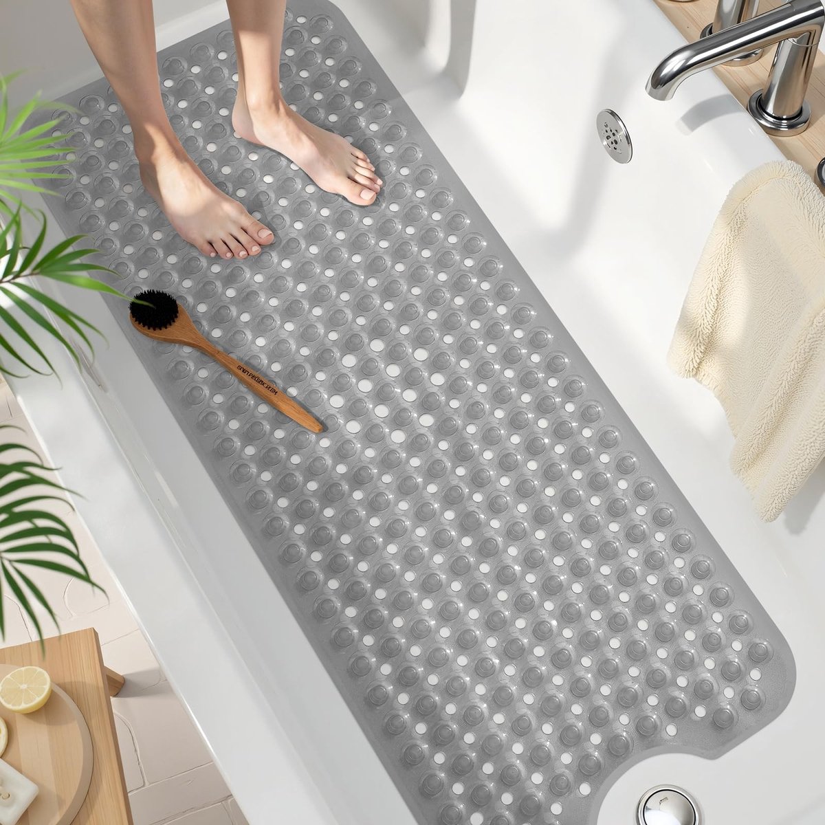 Omgoods - Antislip Badmat, 100 x 40 cm, Sneldrogend en Machinewasbaar, Set van 2