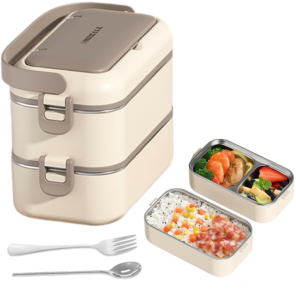 Omgoods - Roestvrij Stalen Bento Lunchbox - Lekvrij en Geïsoleerd voor Kantoor en School