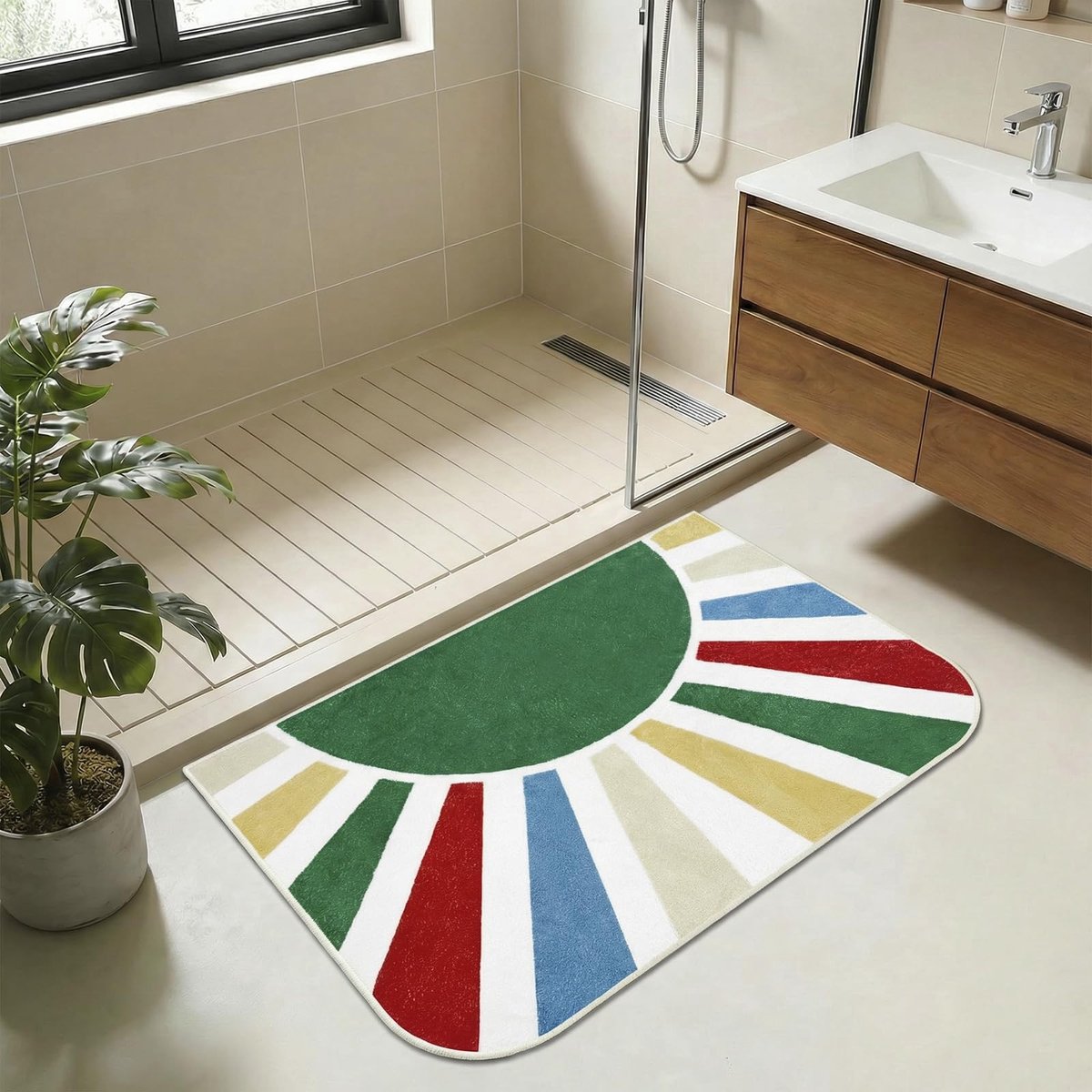 Omgoods - Badmat 51 x 76 cm, Fluffy en Wasbaar