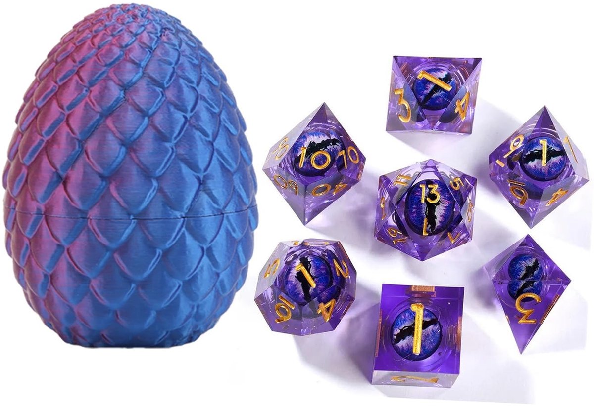 Omgoods - DND Dobbelset met Vloeibare Kern en Draak-Oog Design