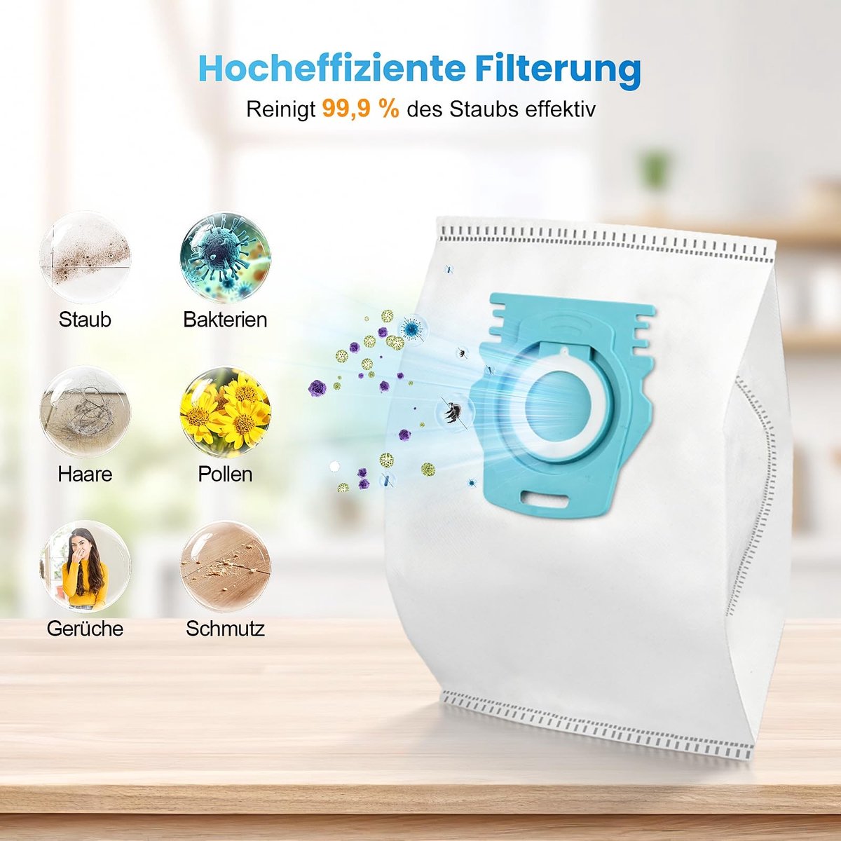 Omgoods - Pack van 10 Stofzakken voor Guard L1/S1 Robotstofzuiger met 2 Filters