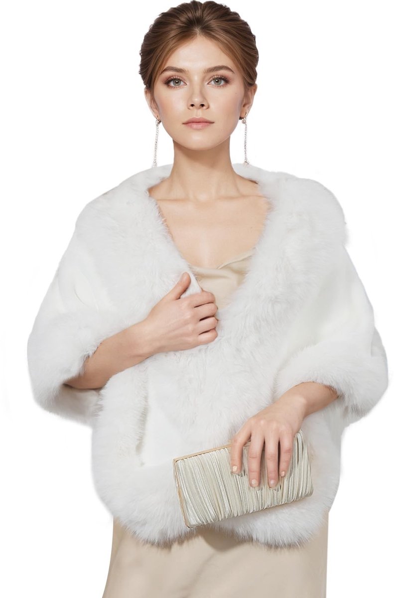 Omgoods - Dames Faux Fur Sjaal en Cape voor de Winter